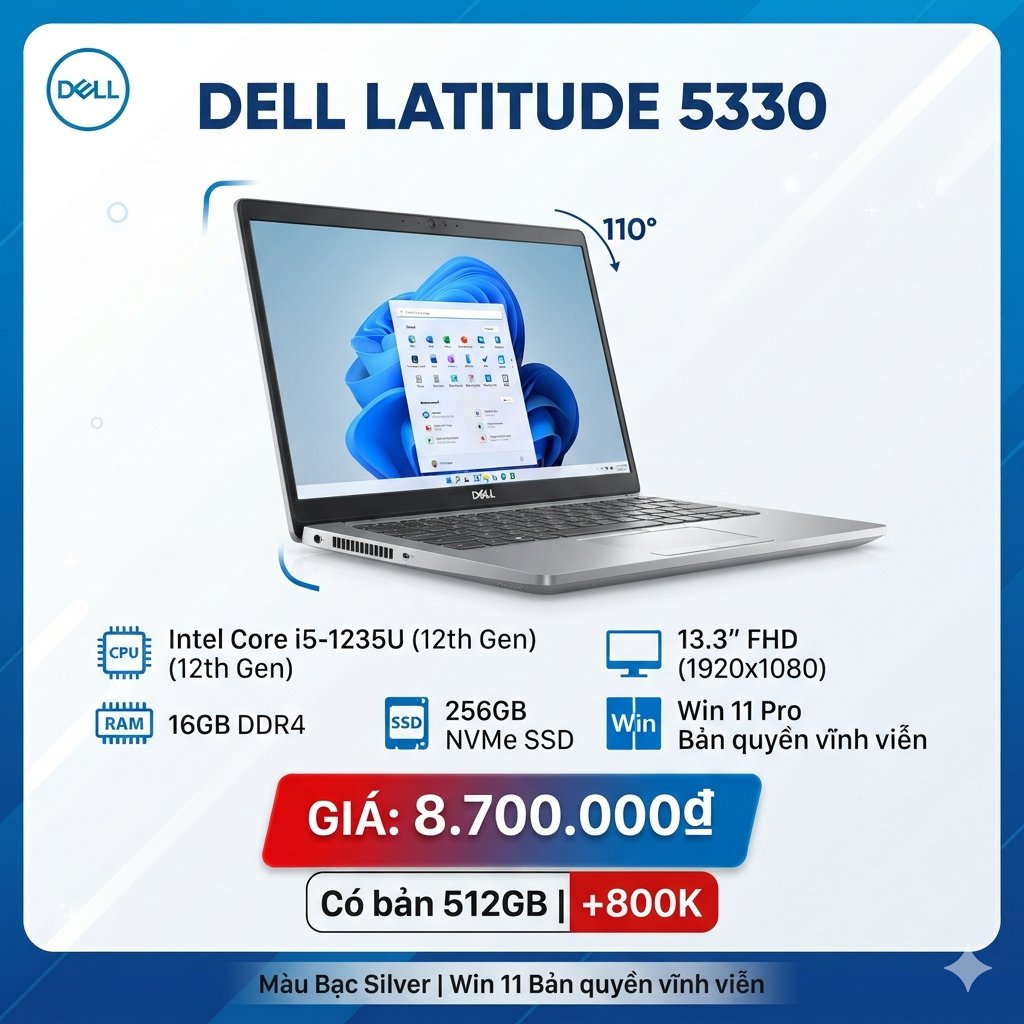 DELL LATITUDE 5330 I5 1235U 16GB 256GB 13.3