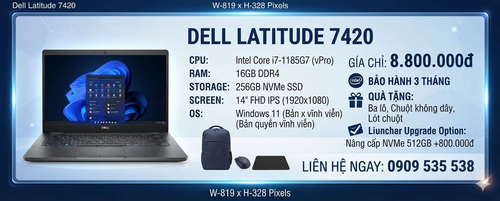 DELL LATITUDE 7420 I7 1185G7 16GB 256GB 14