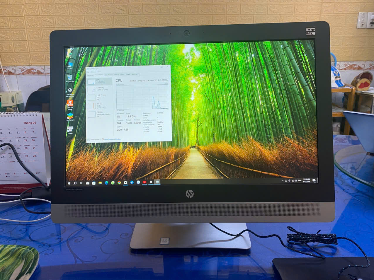 HP ALL IN ONE 600 G2 I5 6500T 8GB 256GB 21.5